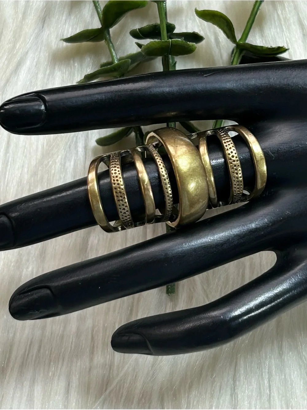 Open statement Brass tone ring